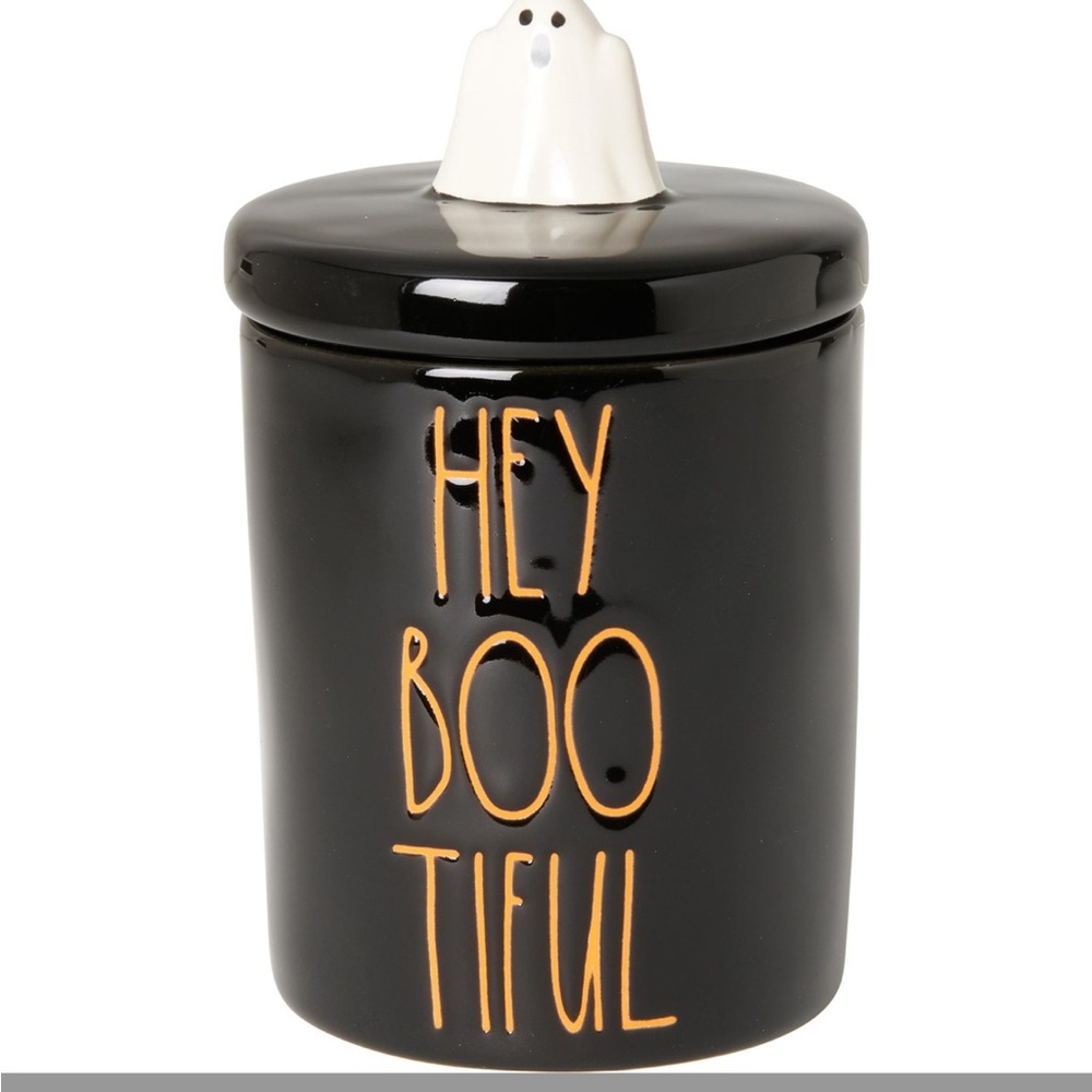 Rae Dunn Hey Bootiful Jar with Ghost top